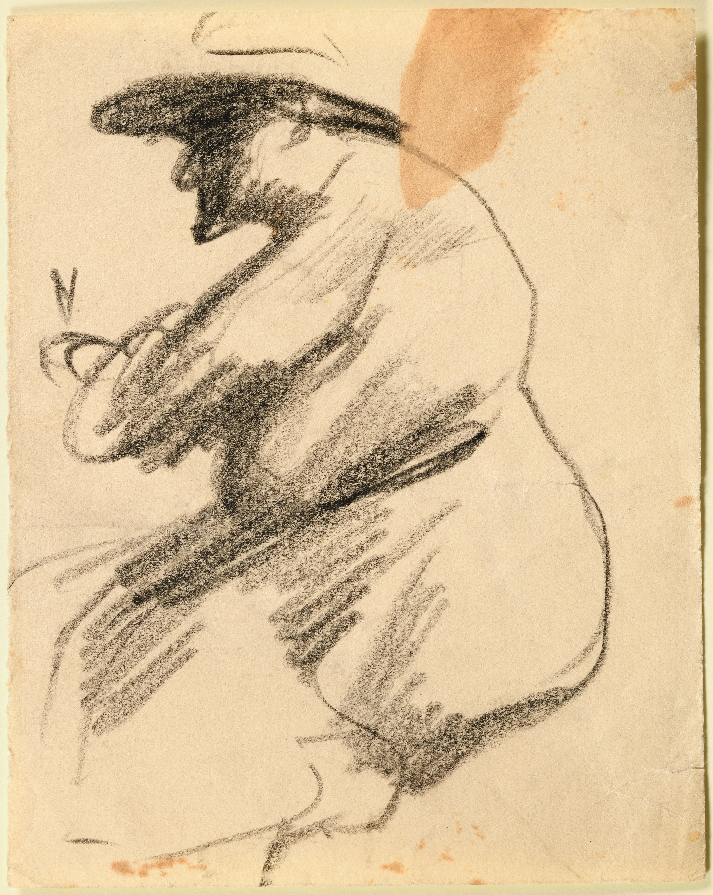 Man With a Broad Brim Hat and Pipe